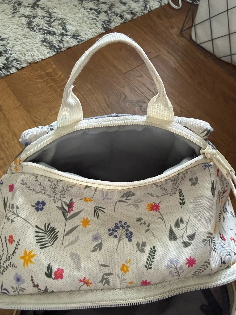 adidas Cream Floral Print Backpack - Picture 3 of 8